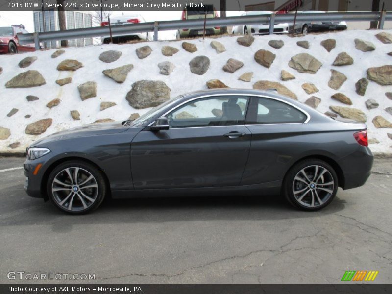 Mineral Grey Metallic / Black 2015 BMW 2 Series 228i xDrive Coupe