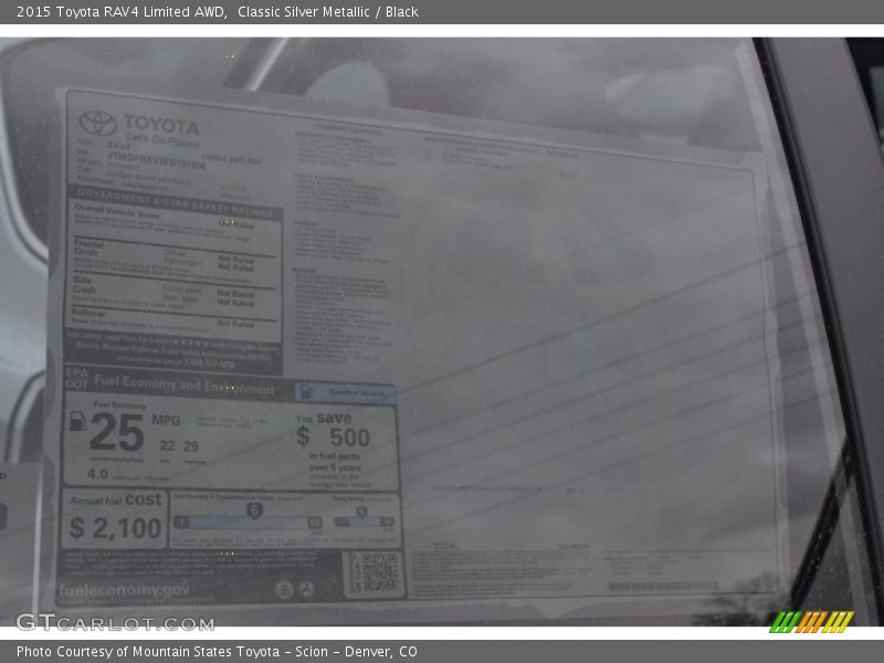 Classic Silver Metallic / Black 2015 Toyota RAV4 Limited AWD