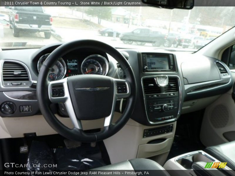 Stone White / Black/Light Graystone 2011 Chrysler Town & Country Touring - L