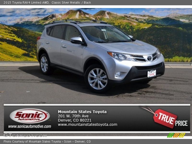 Classic Silver Metallic / Black 2015 Toyota RAV4 Limited AWD