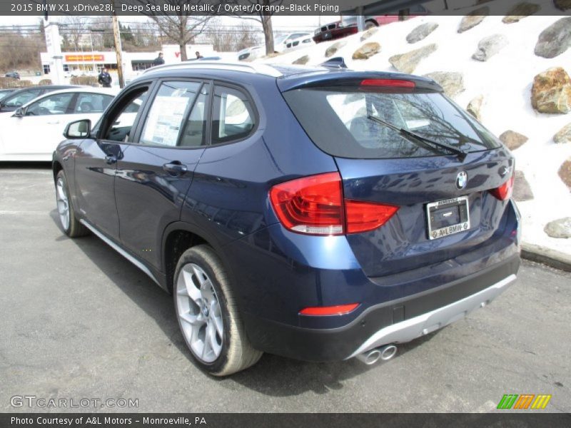 Deep Sea Blue Metallic / Oyster/Orange-Black Piping 2015 BMW X1 xDrive28i