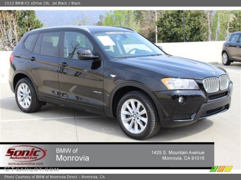 Jet Black / Black 2013 BMW X3 xDrive 28i