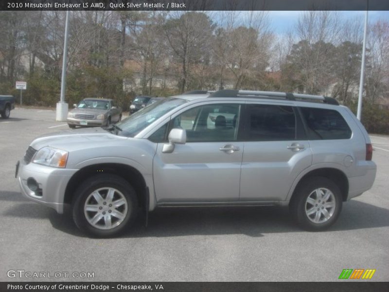 Quick Silver Metallic / Black 2010 Mitsubishi Endeavor LS AWD