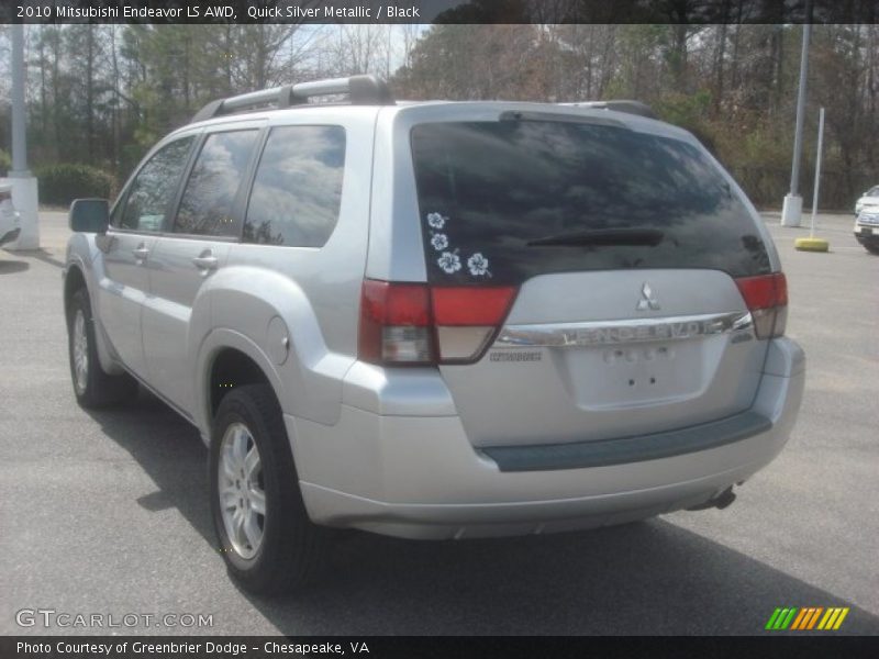 Quick Silver Metallic / Black 2010 Mitsubishi Endeavor LS AWD