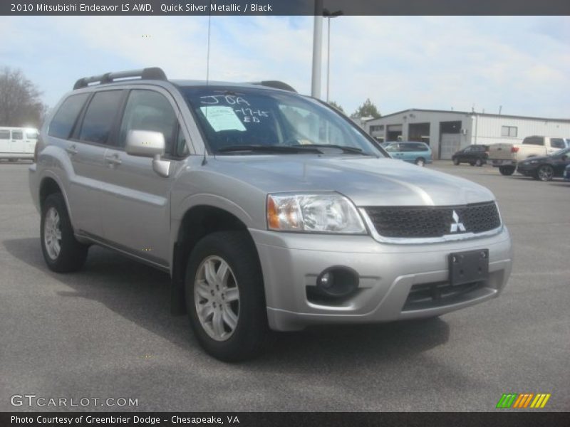 Quick Silver Metallic / Black 2010 Mitsubishi Endeavor LS AWD