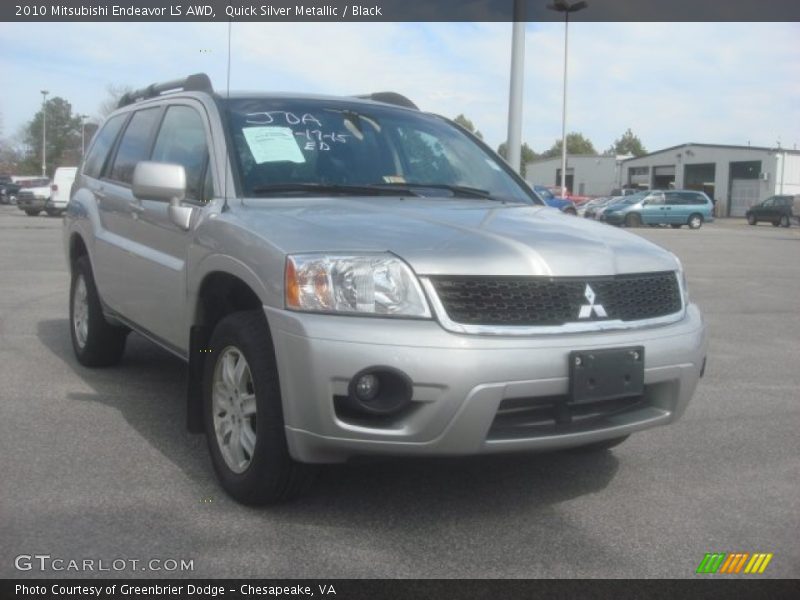 Quick Silver Metallic / Black 2010 Mitsubishi Endeavor LS AWD