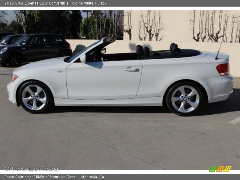 Alpine White / Black 2012 BMW 1 Series 128i Convertible