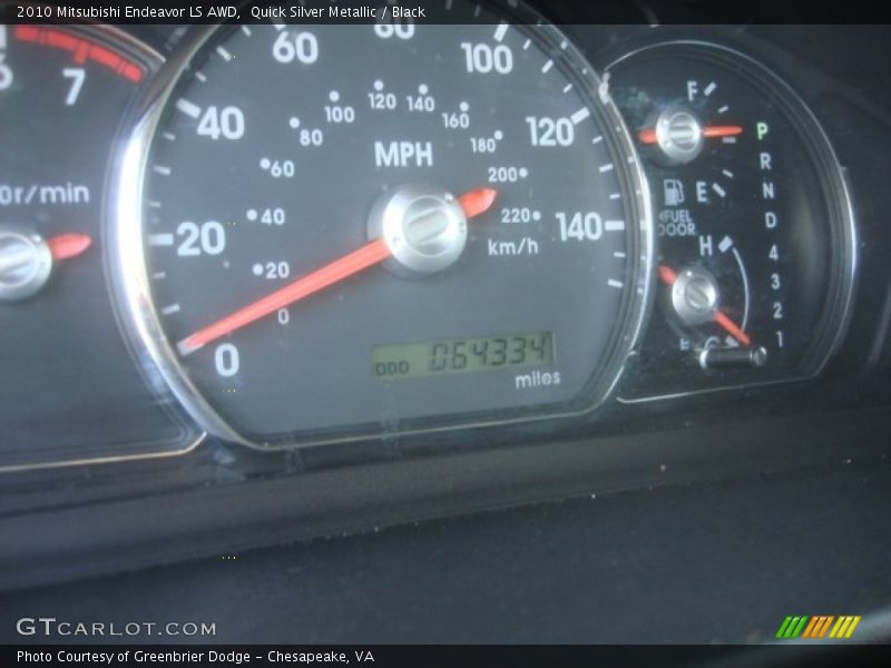 Quick Silver Metallic / Black 2010 Mitsubishi Endeavor LS AWD