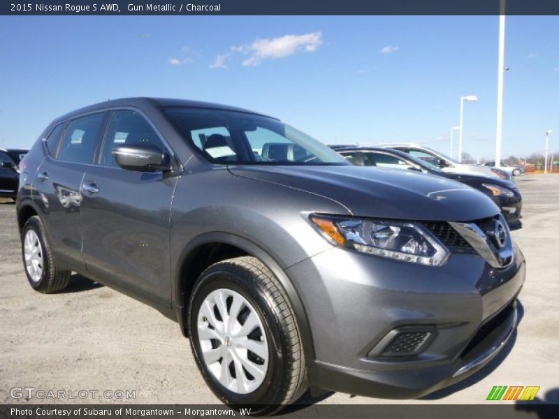 Gun Metallic / Charcoal 2015 Nissan Rogue S AWD