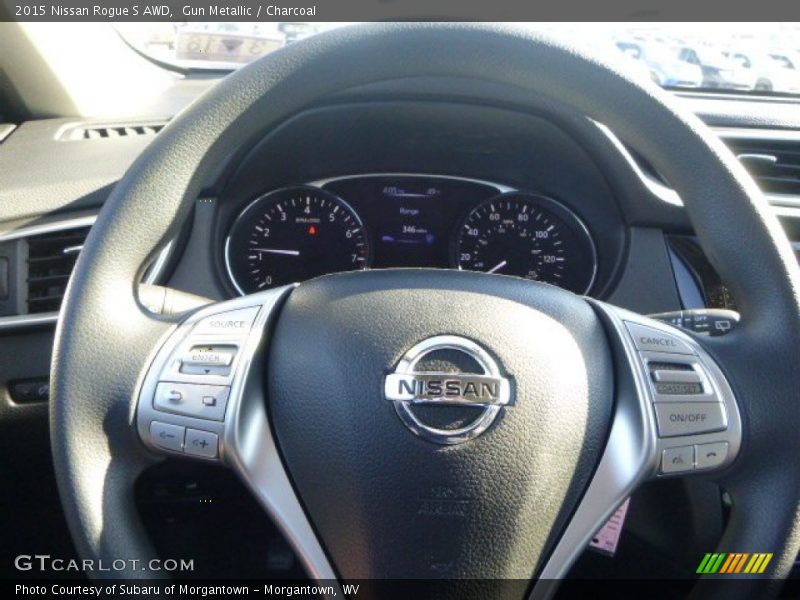Gun Metallic / Charcoal 2015 Nissan Rogue S AWD