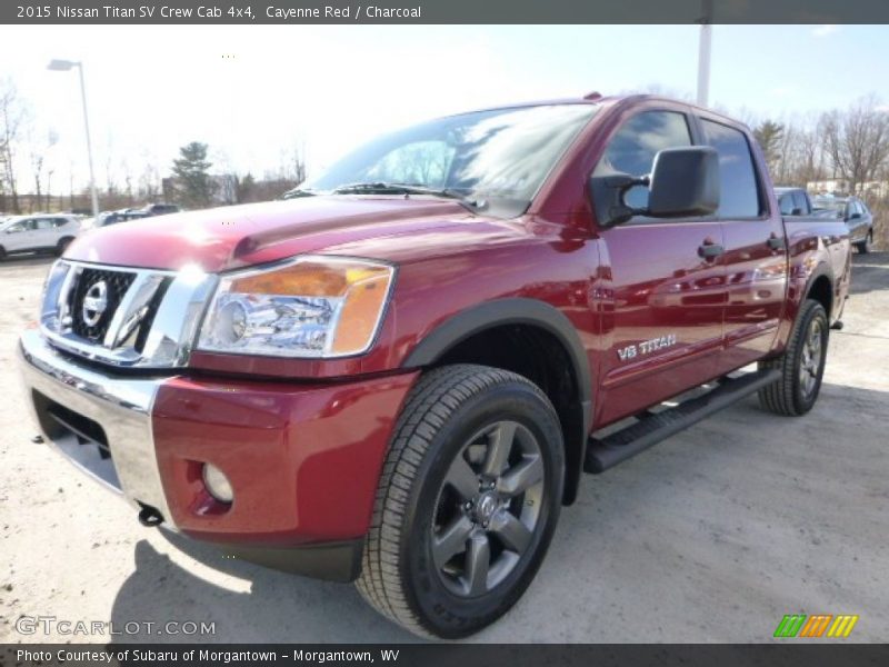 Cayenne Red / Charcoal 2015 Nissan Titan SV Crew Cab 4x4