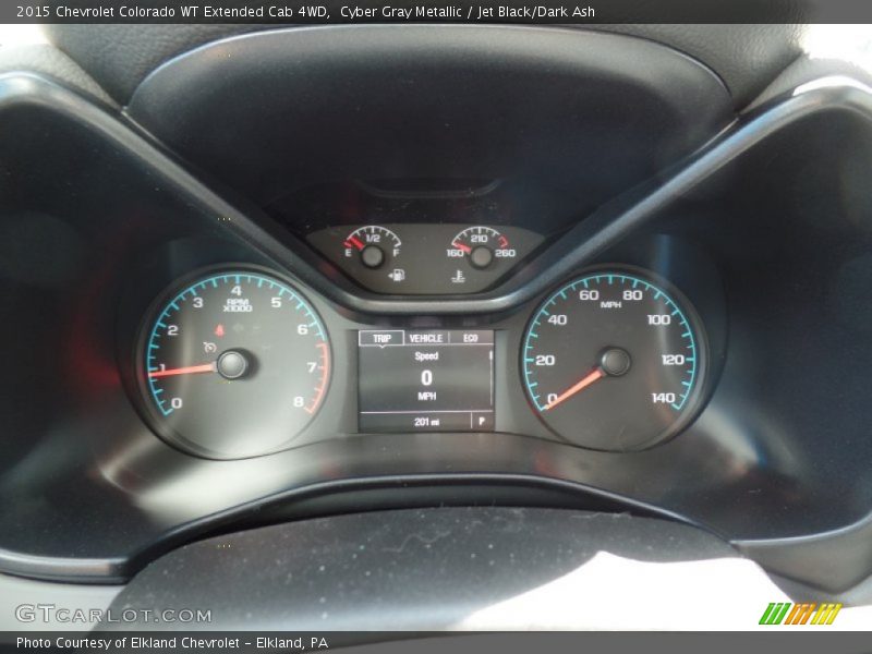 Cyber Gray Metallic / Jet Black/Dark Ash 2015 Chevrolet Colorado WT Extended Cab 4WD