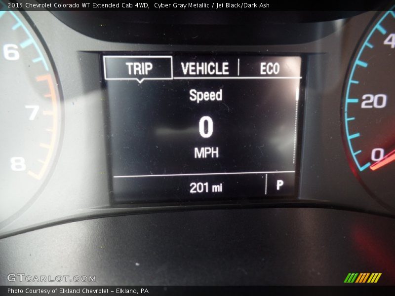 Cyber Gray Metallic / Jet Black/Dark Ash 2015 Chevrolet Colorado WT Extended Cab 4WD