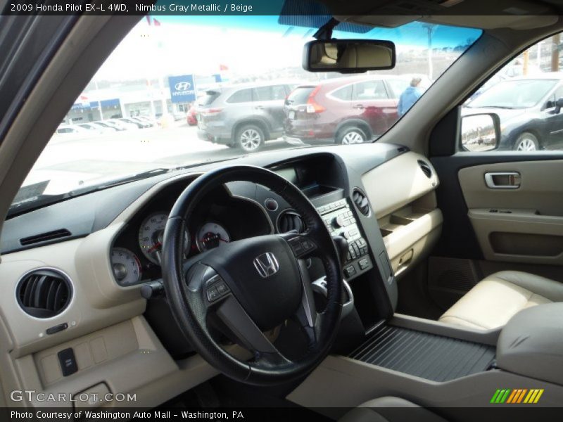 Nimbus Gray Metallic / Beige 2009 Honda Pilot EX-L 4WD