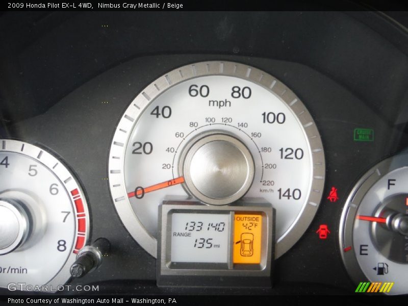 Nimbus Gray Metallic / Beige 2009 Honda Pilot EX-L 4WD