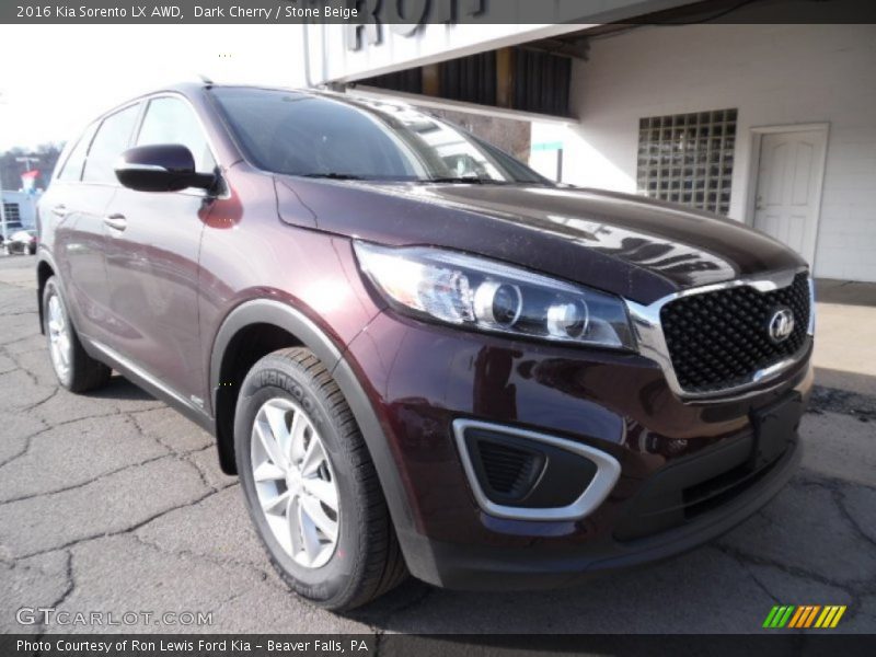 Dark Cherry / Stone Beige 2016 Kia Sorento LX AWD