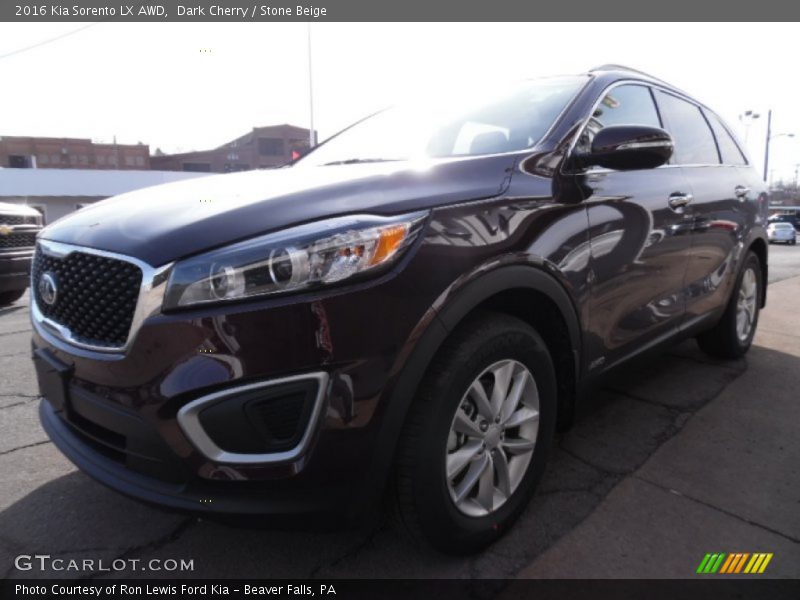 Dark Cherry / Stone Beige 2016 Kia Sorento LX AWD