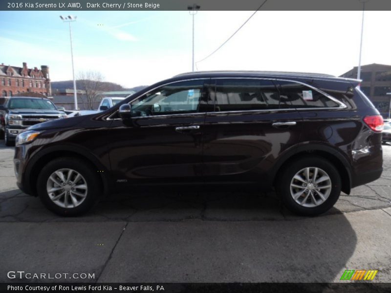 Dark Cherry / Stone Beige 2016 Kia Sorento LX AWD