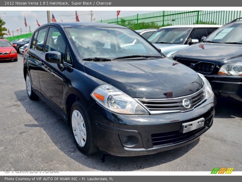 Super Black / Charcoal 2012 Nissan Versa 1.8 S Hatchback