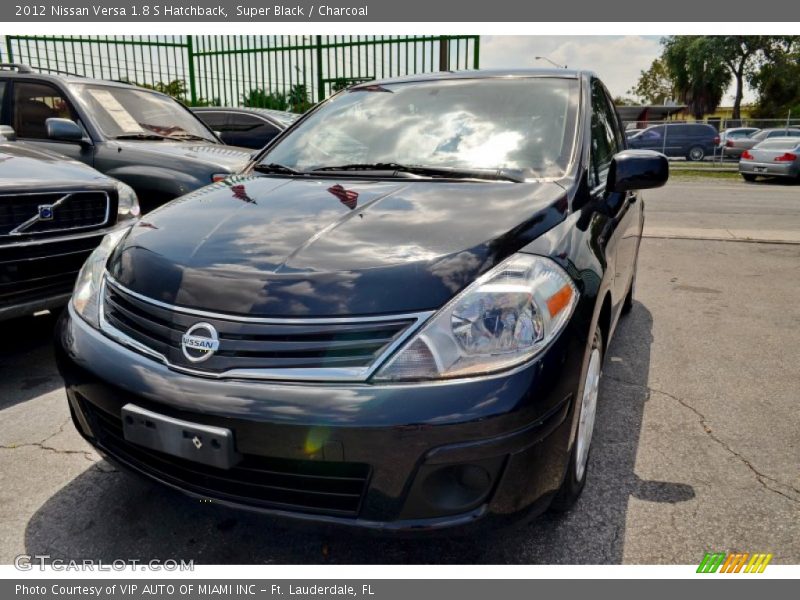 Super Black / Charcoal 2012 Nissan Versa 1.8 S Hatchback