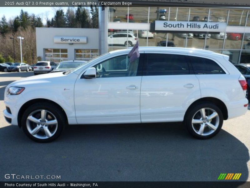 Cararra White / Cardamom Beige 2015 Audi Q7 3.0 Prestige quattro