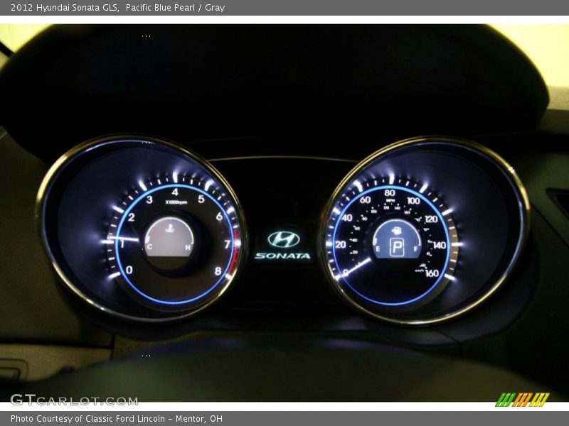 Pacific Blue Pearl / Gray 2012 Hyundai Sonata GLS