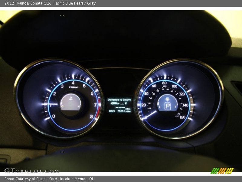 Pacific Blue Pearl / Gray 2012 Hyundai Sonata GLS