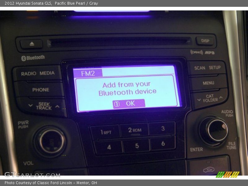 Pacific Blue Pearl / Gray 2012 Hyundai Sonata GLS