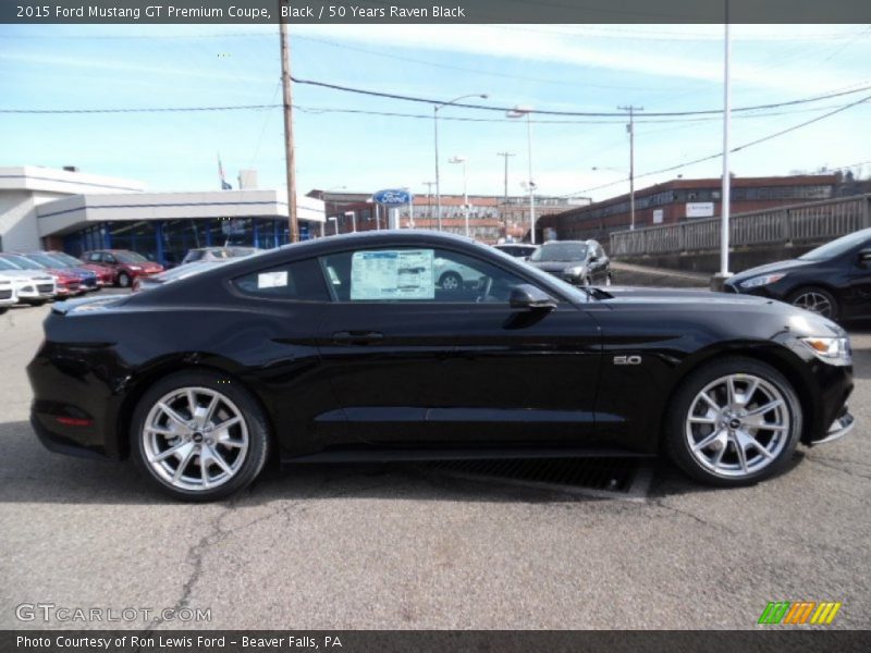 Black / 50 Years Raven Black 2015 Ford Mustang GT Premium Coupe