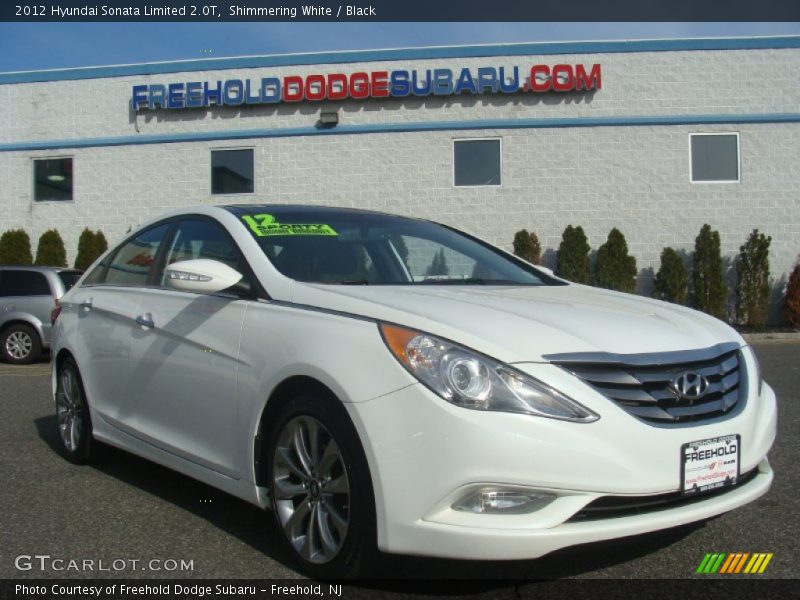 Shimmering White / Black 2012 Hyundai Sonata Limited 2.0T