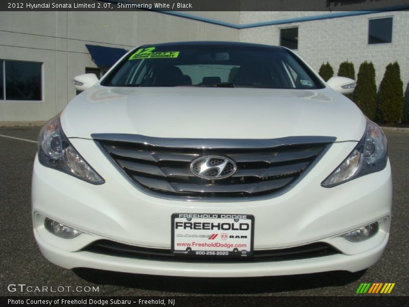 Shimmering White / Black 2012 Hyundai Sonata Limited 2.0T