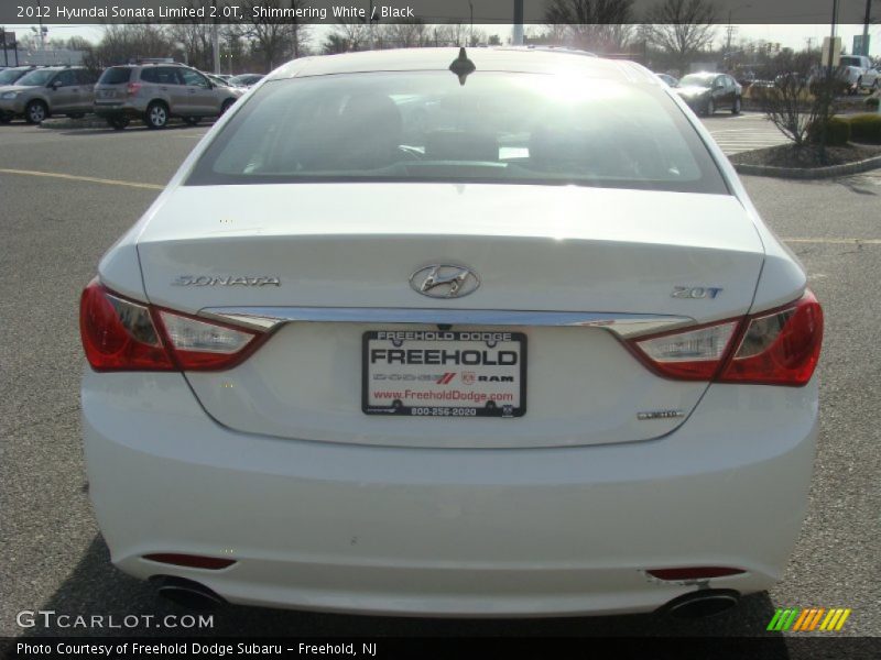 Shimmering White / Black 2012 Hyundai Sonata Limited 2.0T