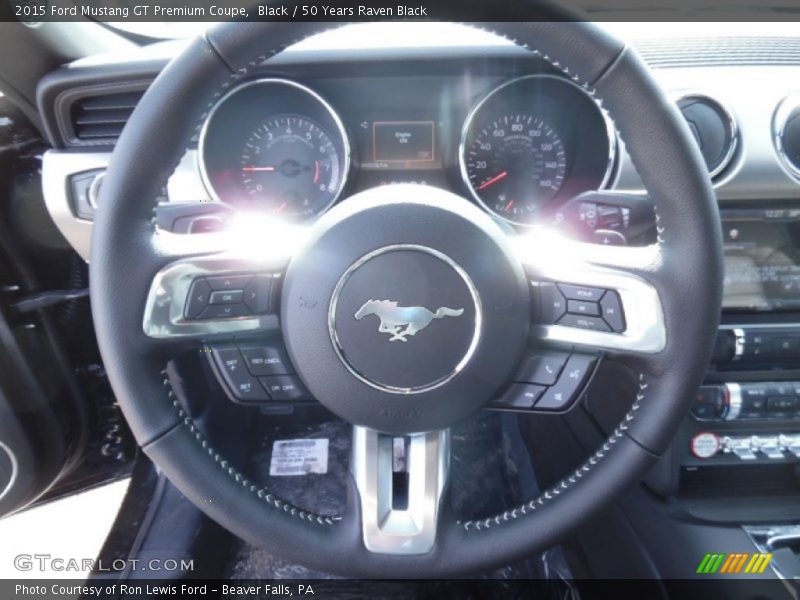 Black / 50 Years Raven Black 2015 Ford Mustang GT Premium Coupe