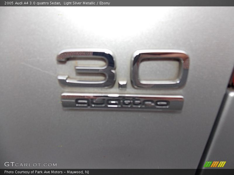 Light Silver Metallic / Ebony 2005 Audi A4 3.0 quattro Sedan