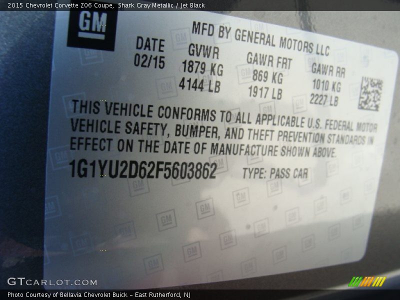 Shark Gray Metallic / Jet Black 2015 Chevrolet Corvette Z06 Coupe