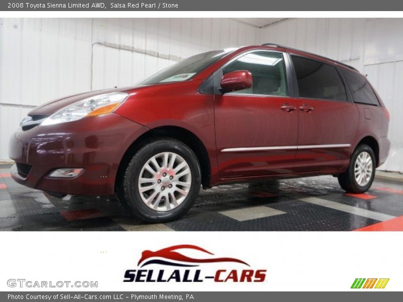 Salsa Red Pearl / Stone 2008 Toyota Sienna Limited AWD