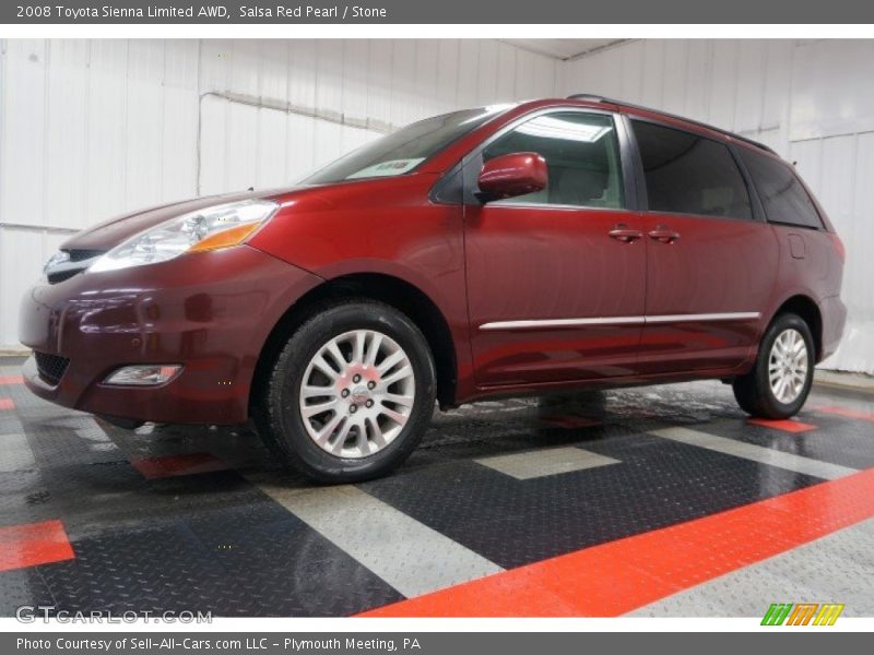 Salsa Red Pearl / Stone 2008 Toyota Sienna Limited AWD