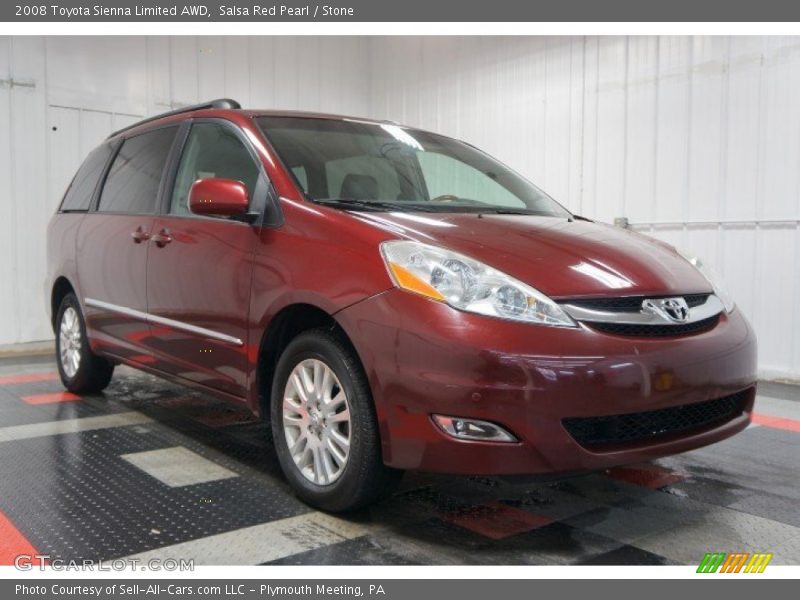 Salsa Red Pearl / Stone 2008 Toyota Sienna Limited AWD
