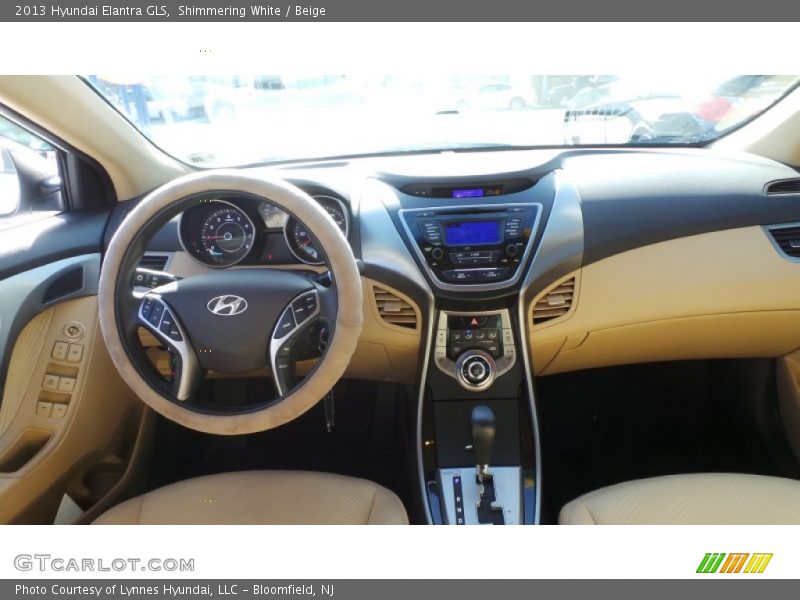 Shimmering White / Beige 2013 Hyundai Elantra GLS