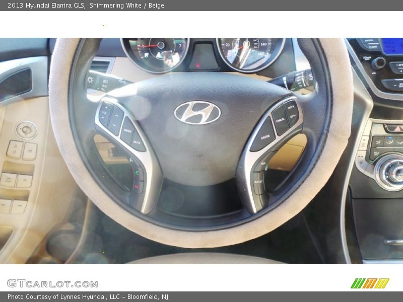 Shimmering White / Beige 2013 Hyundai Elantra GLS
