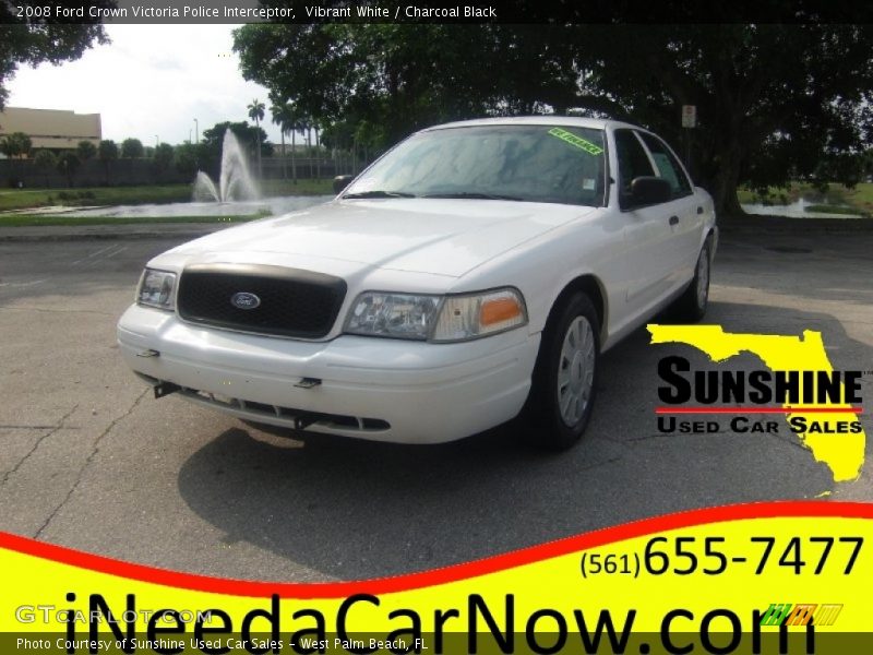 Vibrant White / Charcoal Black 2008 Ford Crown Victoria Police Interceptor