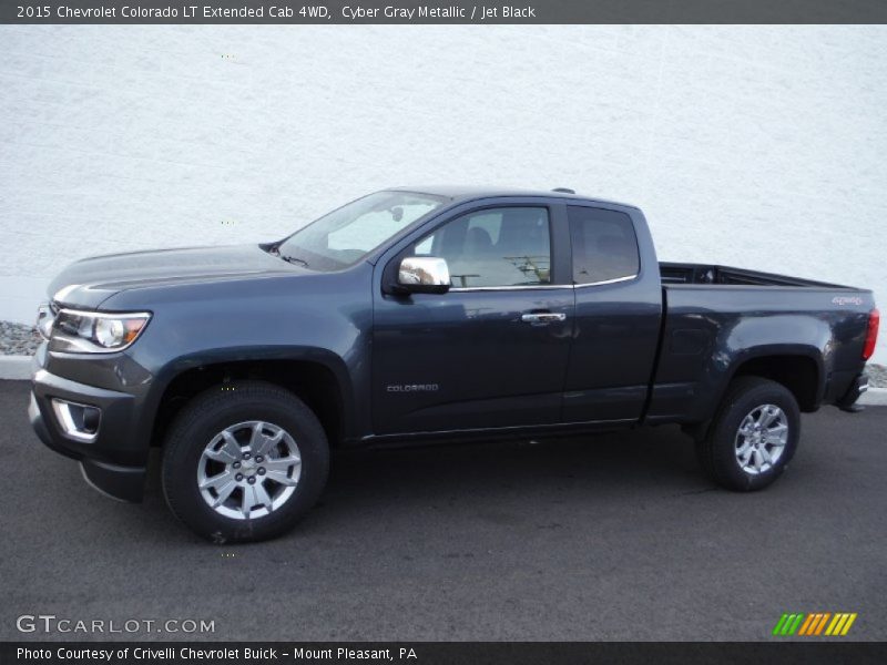Cyber Gray Metallic / Jet Black 2015 Chevrolet Colorado LT Extended Cab 4WD