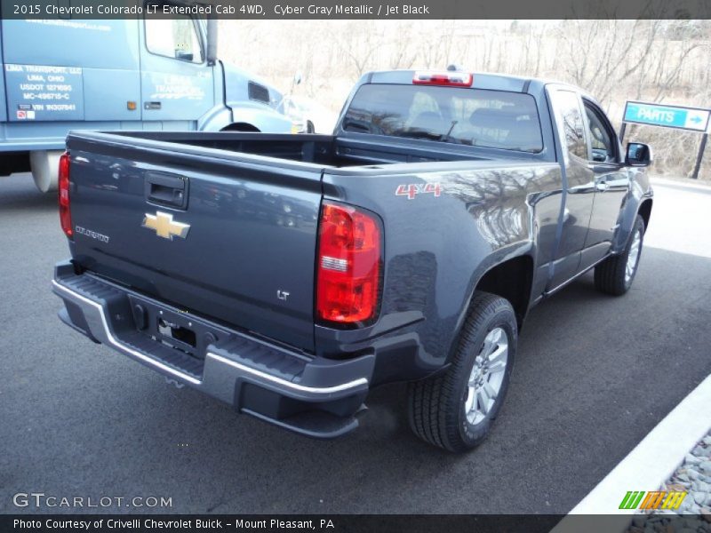 Cyber Gray Metallic / Jet Black 2015 Chevrolet Colorado LT Extended Cab 4WD