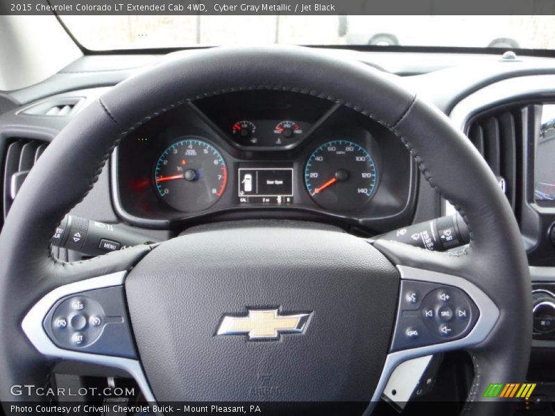 Cyber Gray Metallic / Jet Black 2015 Chevrolet Colorado LT Extended Cab 4WD
