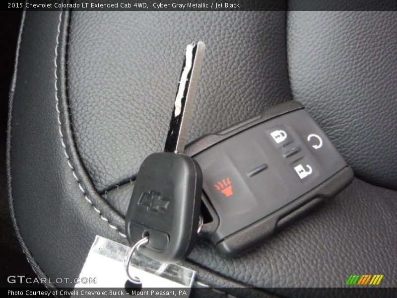 Cyber Gray Metallic / Jet Black 2015 Chevrolet Colorado LT Extended Cab 4WD
