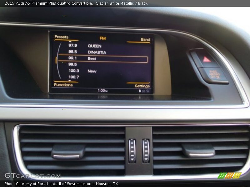 Glacier White Metallic / Black 2015 Audi A5 Premium Plus quattro Convertible
