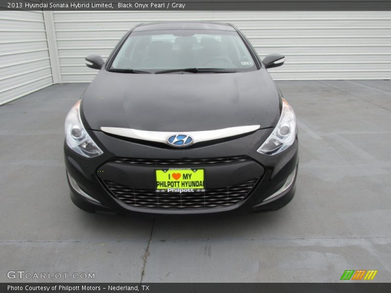 Black Onyx Pearl / Gray 2013 Hyundai Sonata Hybrid Limited
