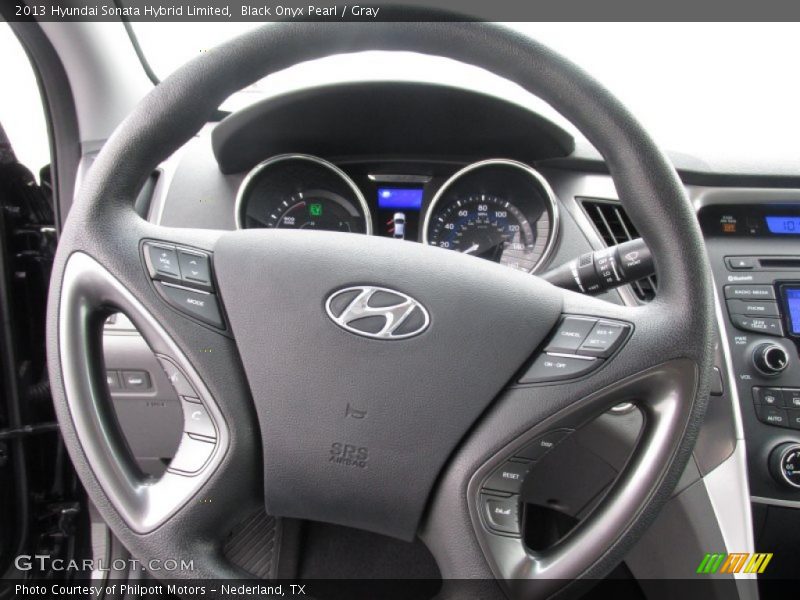 Black Onyx Pearl / Gray 2013 Hyundai Sonata Hybrid Limited