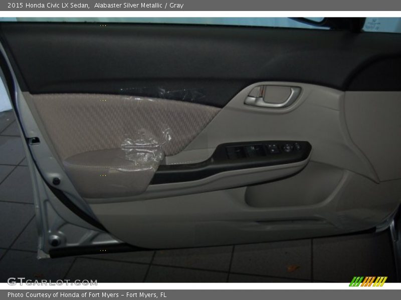 Alabaster Silver Metallic / Gray 2015 Honda Civic LX Sedan