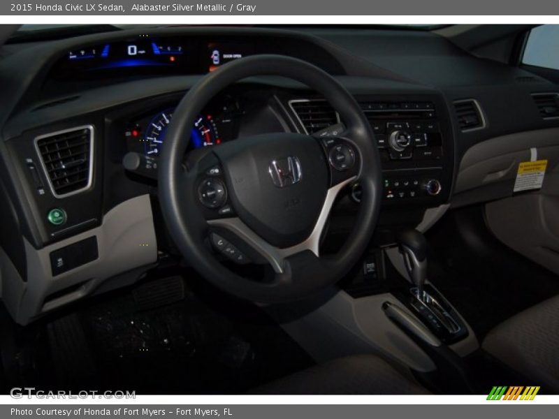 Alabaster Silver Metallic / Gray 2015 Honda Civic LX Sedan
